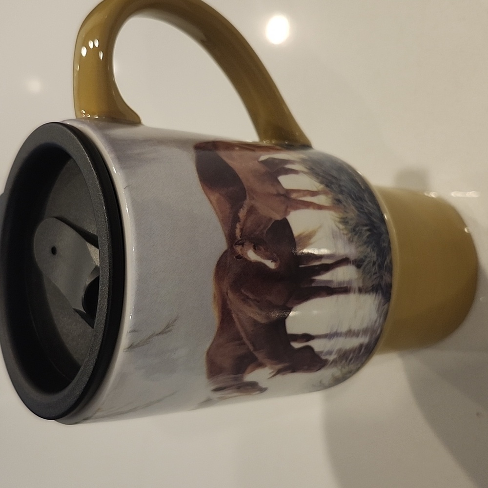 Horses In The Mist Ceramic Travel Mug - Picture 2 of 9